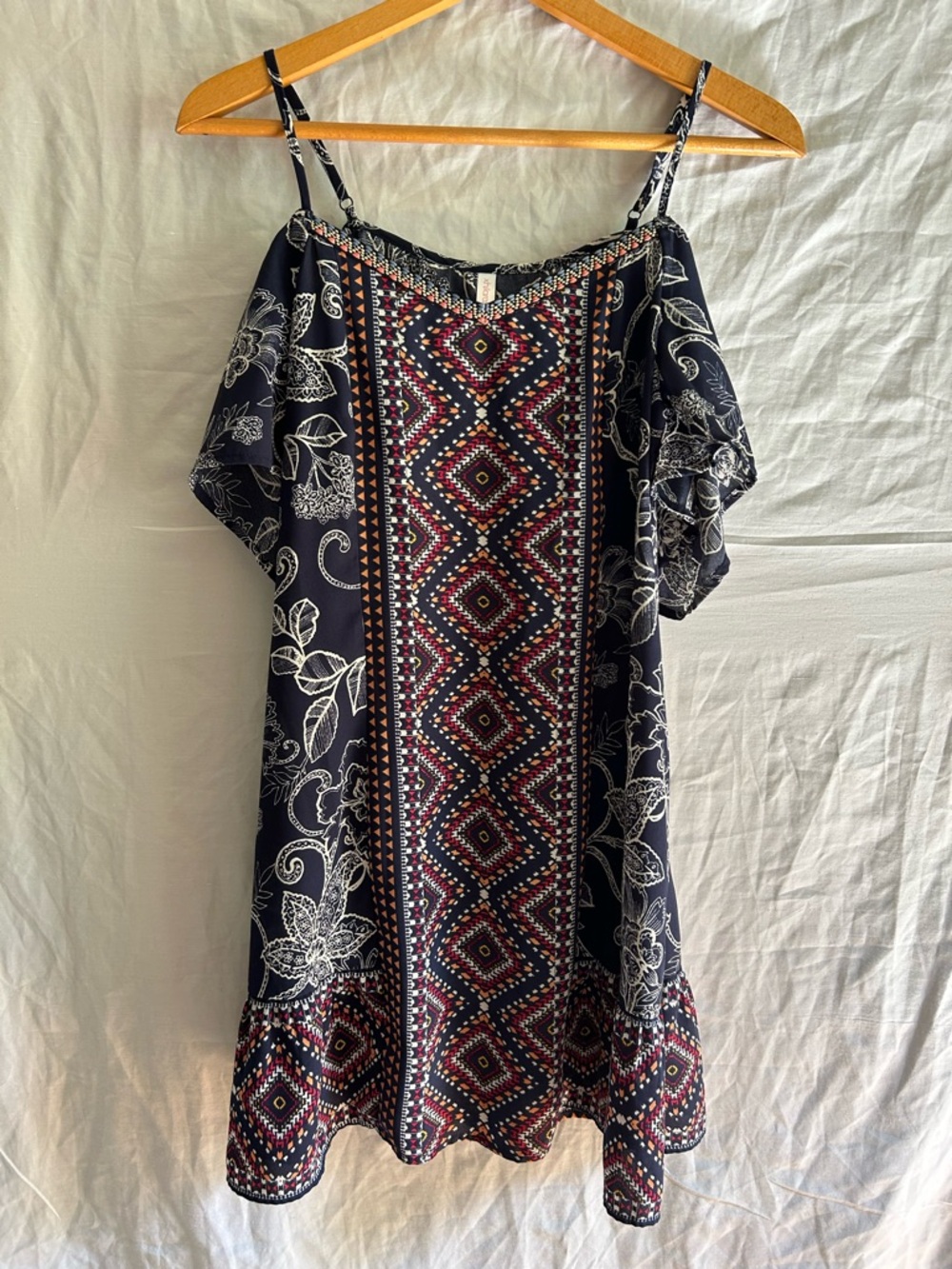 Indie Festival Sun Dress • Floral & Geometric Print